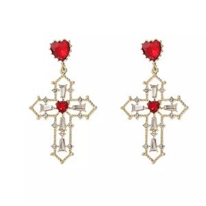 Red Cross fashion designer earrings luxury